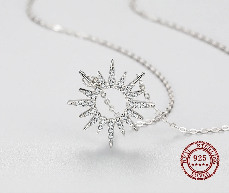 Sonnenanhänger mit funkelndem Zirkonia – 925er Sterlingsilber