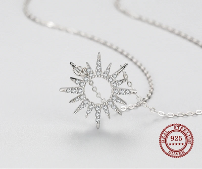 Sonnenanhänger mit funkelndem Zirkonia – 925er Sterlingsilber