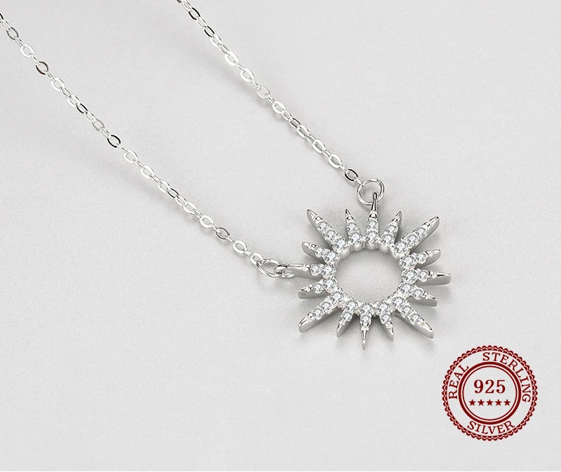 Sonnenanhänger mit funkelndem Zirkonia – 925er Sterlingsilber