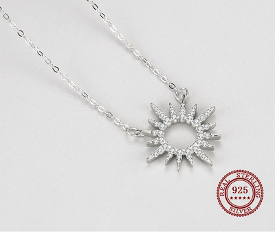 Sonnenanhänger mit funkelndem Zirkonia – 925er Sterlingsilber