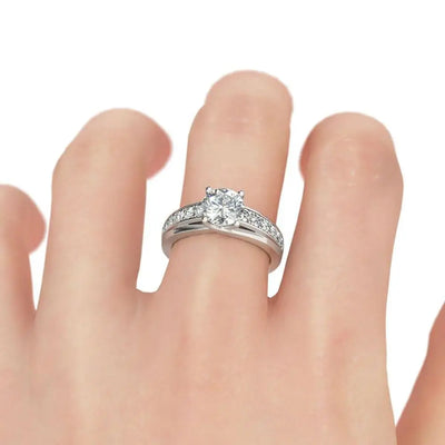 1 Karat Moissanit-Ring für Damen – 925er Sterlingsilber