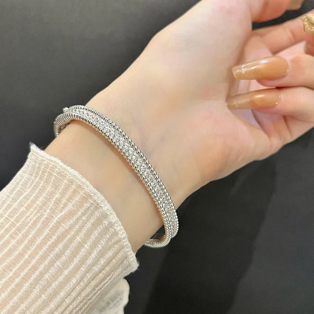 Damenarmband mit Moissanit 925er Sterlingsilber, 18K vergoldet