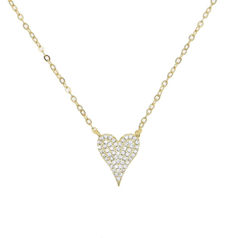 Herz-Halskette mit Zirkonia – 925er Sterlingsilber