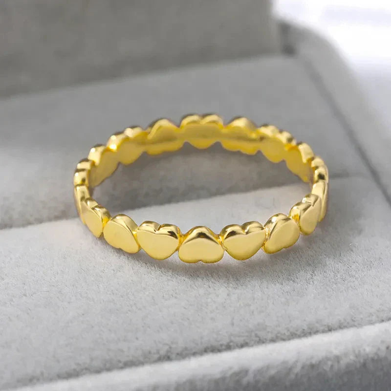 Herzring aus vergoldetem Edelstahl