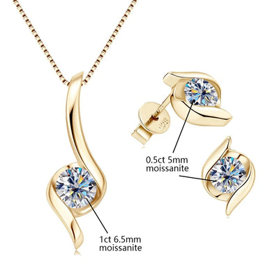 2.0 ct Moissanit-Schmuckset für Damen – 925er Sterlingsilber