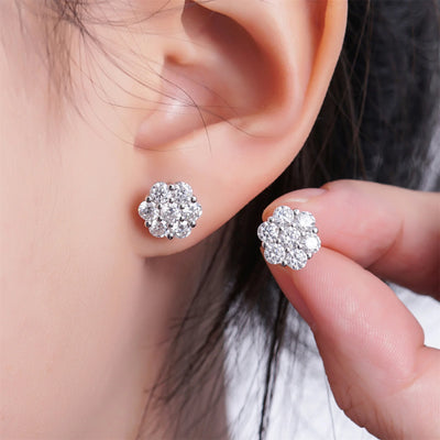 Unisex 925 Sterling Silber Moissanit Ohrring