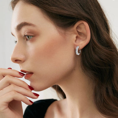 Moissanit-Ohrringe aus 925er Sterlingsilber