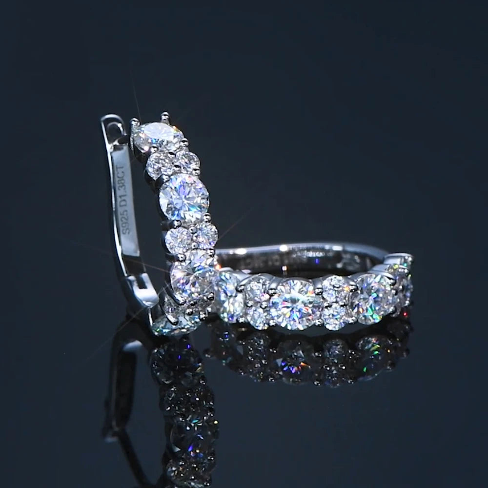 Moissanit-Ohrringe aus 925er Sterlingsilber