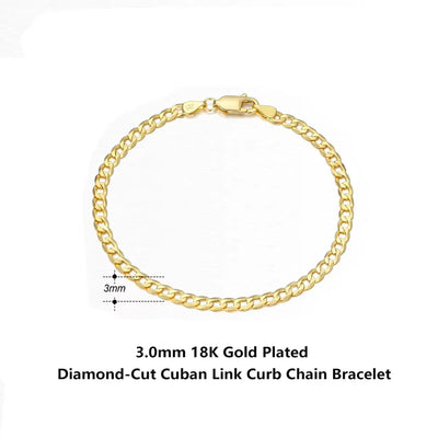 Diamantgeschliffene Gliederkette für Damen & Herren, 925 Sterling Silber