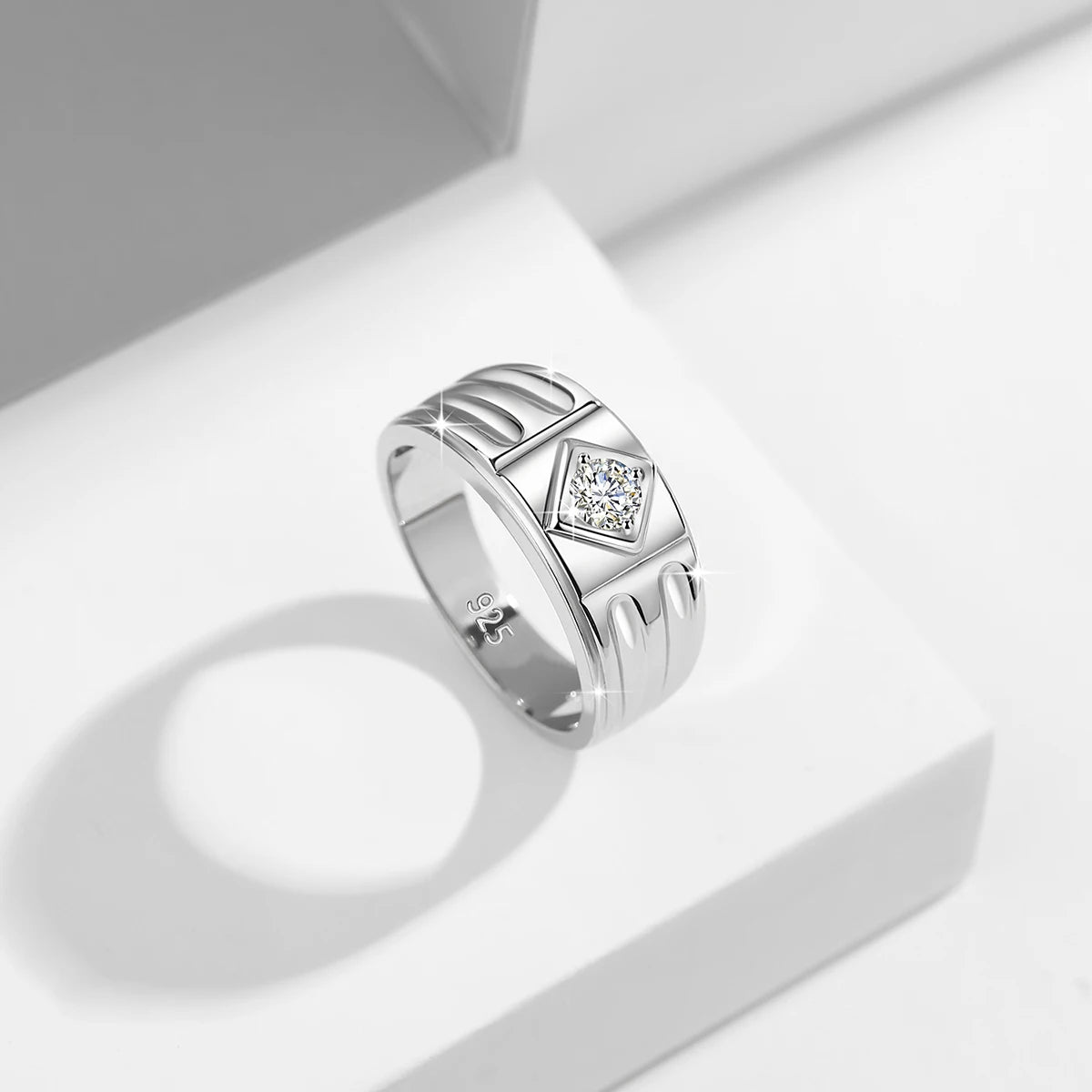 Unisex 925 Sterling Silber mit Moissanit