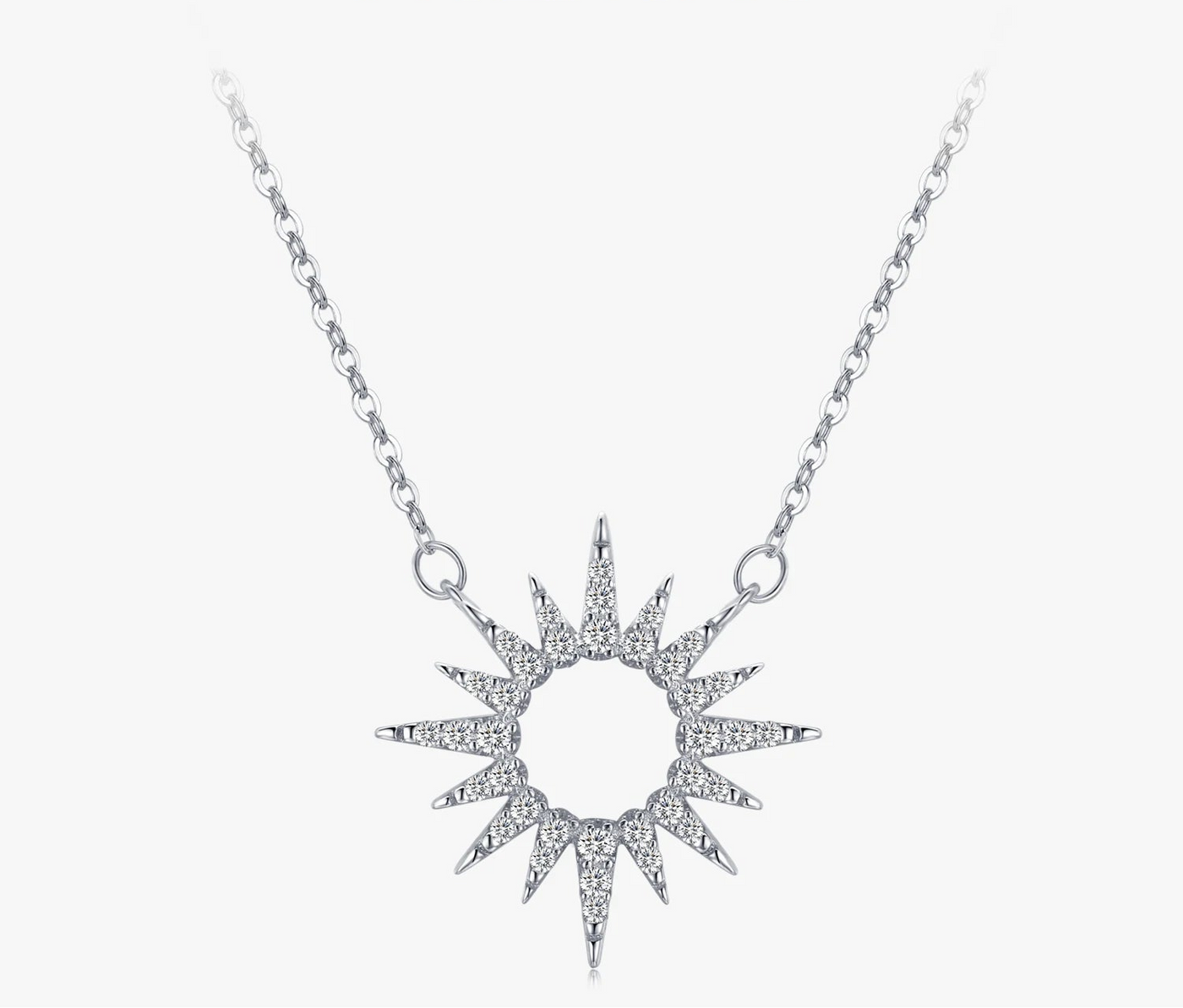 Sonnenanhänger mit funkelndem Zirkonia – 925er Sterlingsilber