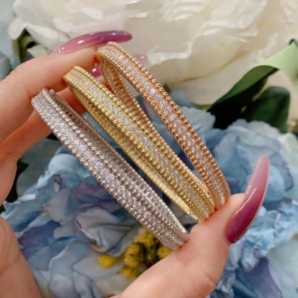 Damenarmband mit Moissanit 925er Sterlingsilber, 18K vergoldet