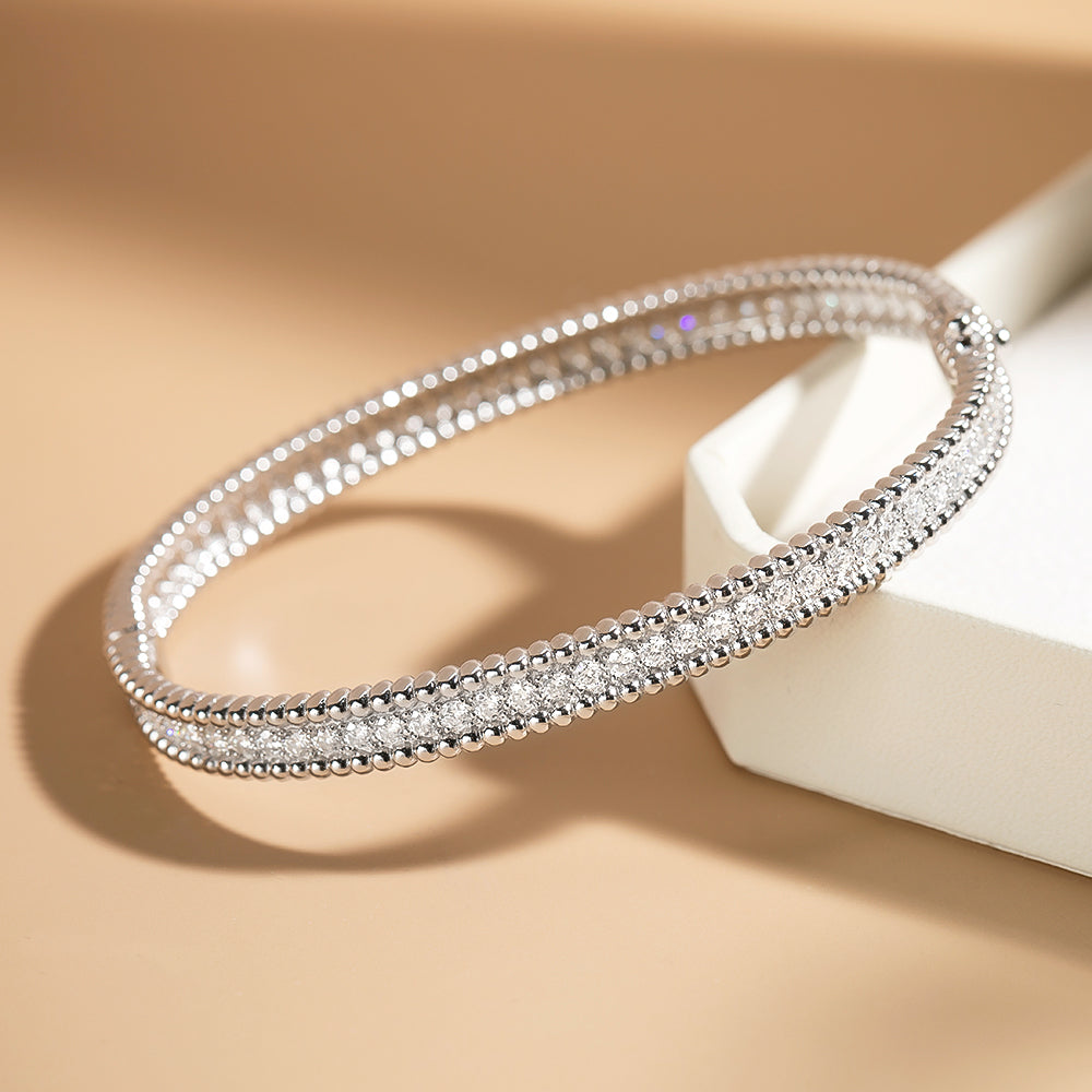 Damenarmband mit Moissanit 925er Sterlingsilber, 18K vergoldet