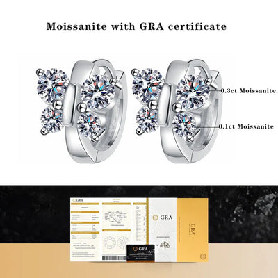 Moissanit Schmetterling Ohrringe, 925er Sterling Silber