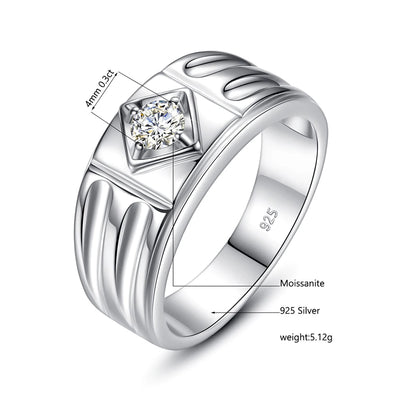 Unisex 925 Sterling Silber mit Moissanit