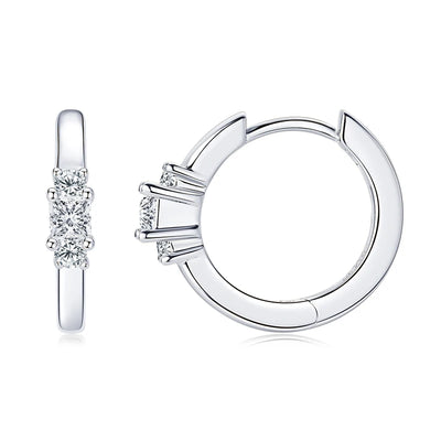 Moissanit Mini Creolen 2,5 mm Diamant Optik, 925er Sterling Silber, Unisex Ohrringe