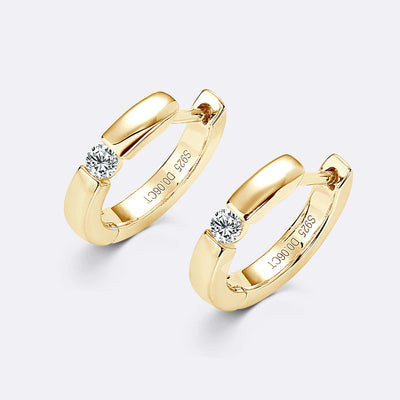 Moissanit Mini Creolen 2,5 mm Diamant Optik, 925er Sterling Silber, Unisex Ohrringe