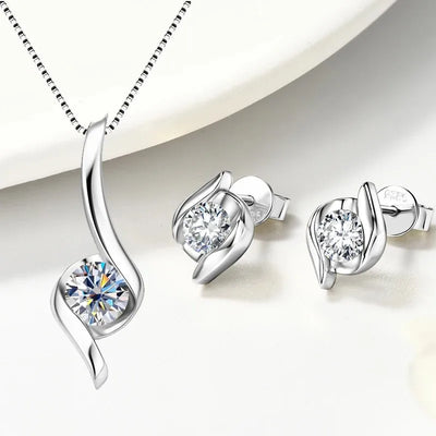 2.0 ct Moissanit-Schmuckset für Damen – 925er Sterlingsilber