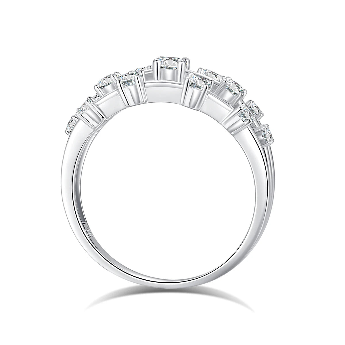 Eleganter Moissanit Ring für Damen, 925 Sterling Silber