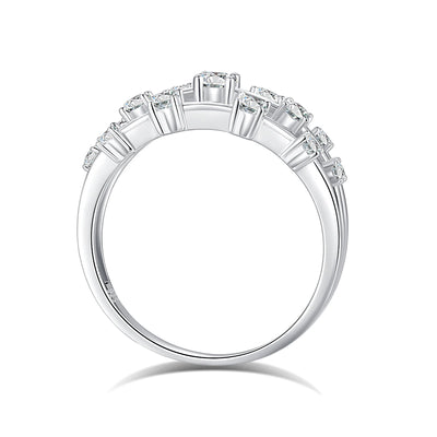 Eleganter Moissanit Ring für Damen, 925 Sterling Silber