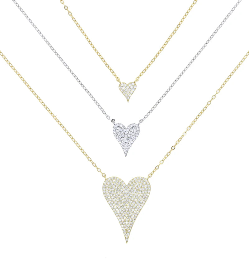 Herz-Halskette mit Zirkonia – 925er Sterlingsilber