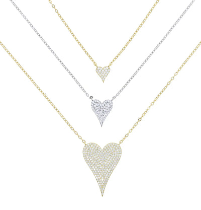 Herz-Halskette mit Zirkonia – 925er Sterlingsilber