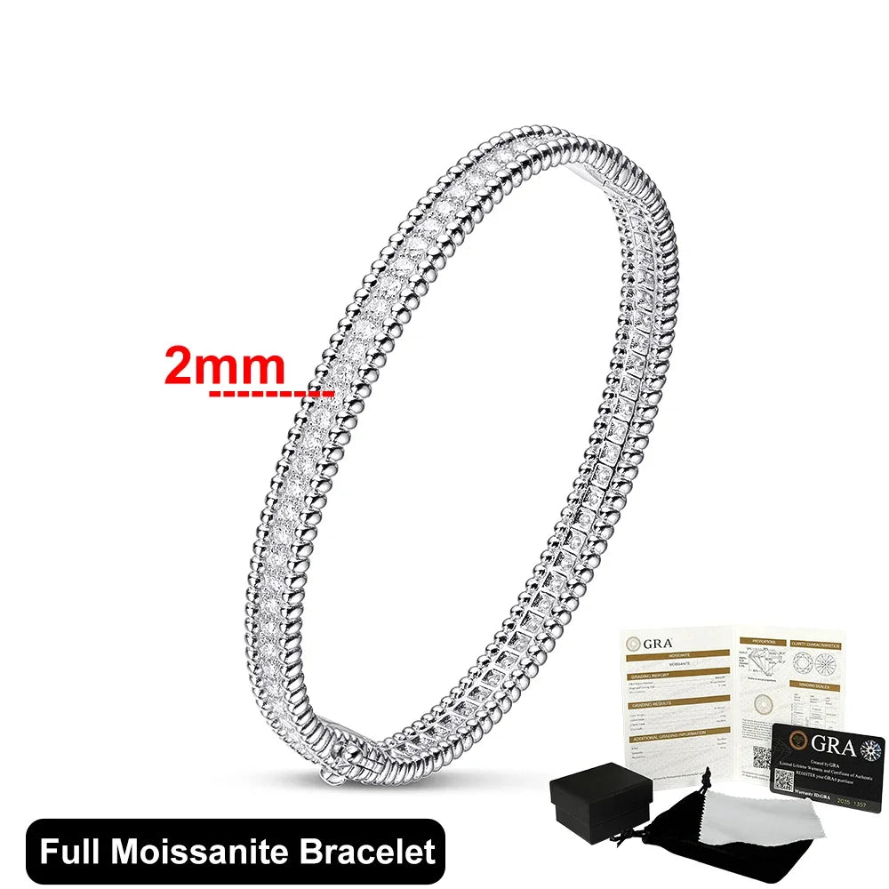 Damenarmband mit Moissanit 925er Sterlingsilber, 18K vergoldet