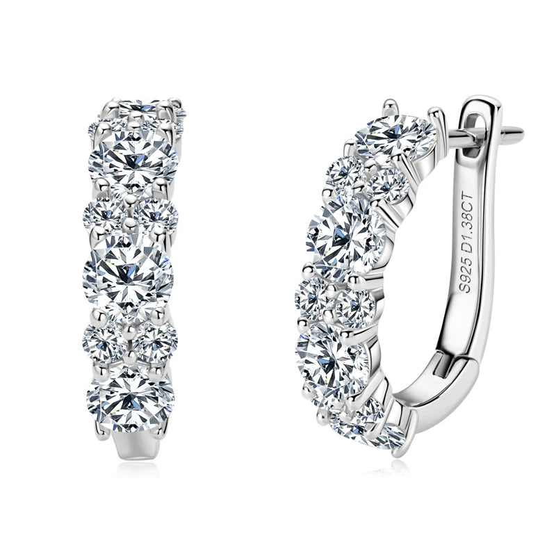 Moissanit-Ohrringe aus 925er Sterlingsilber