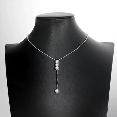 Damen Halskette, 925er Sterling Silber, Moissanit Blasen Design