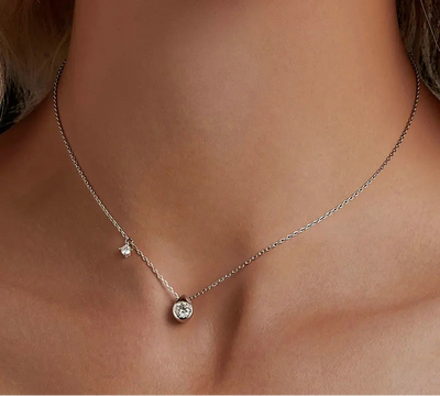 Tropfenanhänger mit 0,5 Karat Moissanit – 925er Sterlingsilber