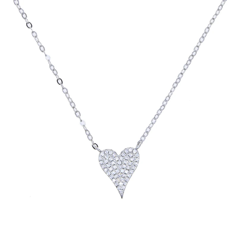 Herz-Halskette mit Zirkonia – 925er Sterlingsilber