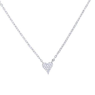 Herz-Halskette mit Zirkonia – 925er Sterlingsilber