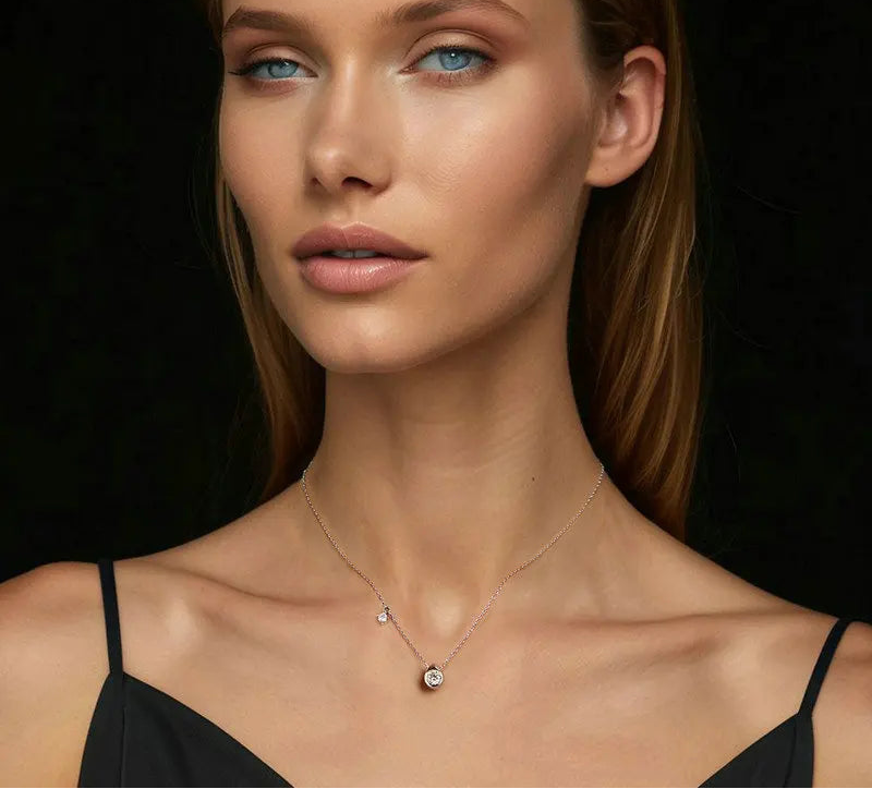 Tropfenanhänger mit 0,5 Karat Moissanit – 925er Sterlingsilber