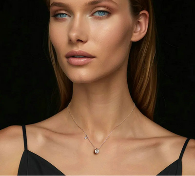 Tropfenanhänger mit 0,5 Karat Moissanit – 925er Sterlingsilber