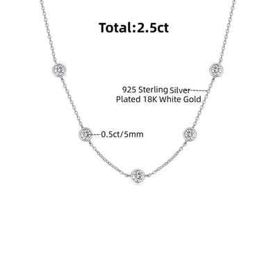 Moissanit Damen Halskette, 925er Sterling Silber, Bubble-Design, 18K Vergoldet