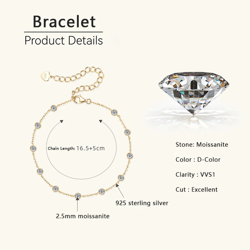 Elegantes Damen Armband mit Moissanit