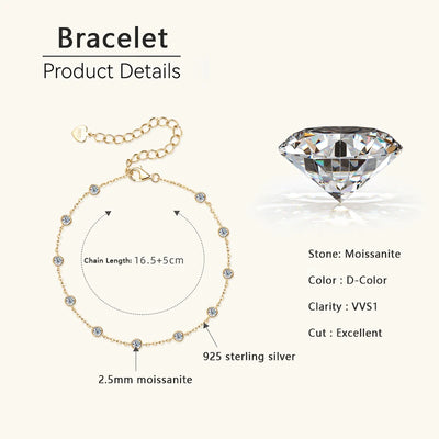 Elegantes Damen Armband mit Moissanit