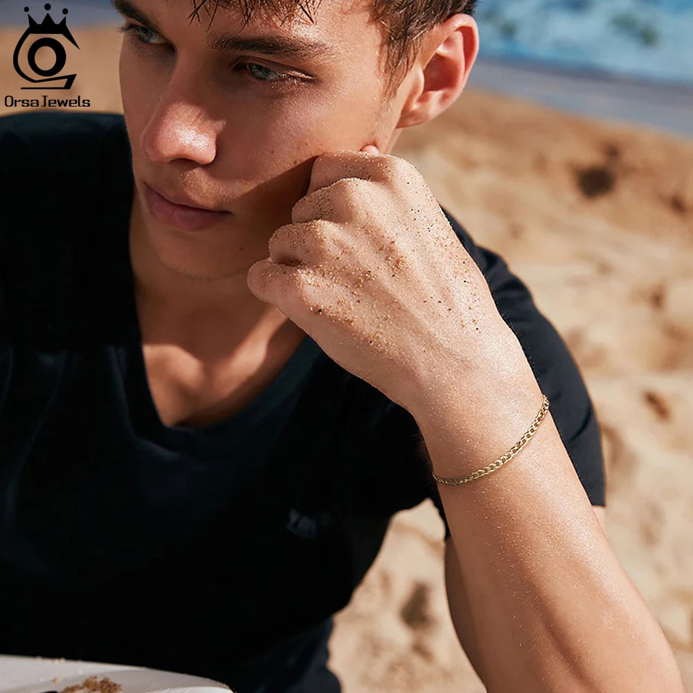 Diamantgeschliffene Gliederkette für Damen & Herren, 925 Sterling Silber