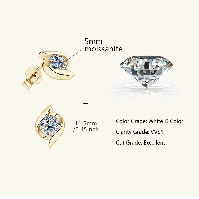 2.0 ct Moissanit-Schmuckset für Damen – 925er Sterlingsilber