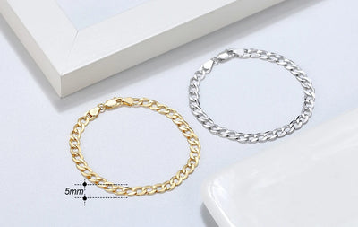 Diamantgeschliffene Gliederkette für Damen & Herren, 925 Sterling Silber